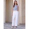 INSPIRE CHIC Women's Ruffle Sleeveless Button Down Crew Neck Stand Collar Office Shirt - 2 of 4