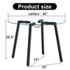 VYNXARIA Modern simple style round transparent tempered glass table,tempered glass table top, black metal legs - 4 of 4