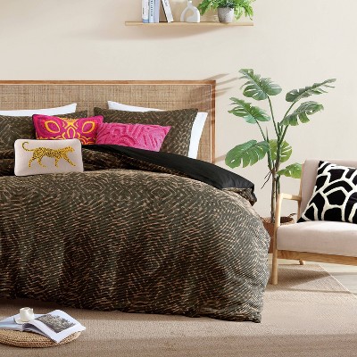 Rochelle Porter Full/Queen Tiger Duvet Set Dark Brown