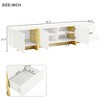 80'' Fluted TV Stand, Modern Entertainment Center with Cabinets & Drawers, Golden Wood Grain Leg Console for Living Room - 3 of 3