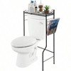 Black Metal Over Toilet Standing Shelf with Vintage Scrollwork Accents and Magazine Basket Freestanding Bathroom - 4 of 4