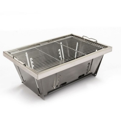 FURNIinspire Outdoor Grills, Griddles and Smokers Stainless Steel BBQ, Elegant Foldable Charcoal Grill for Outdoor Dining, Black, 11.8"*2"*16.14"