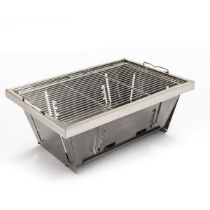 FURNIinspire Outdoor Grills, Griddles and Smokers Stainless Steel BBQ, Elegant Foldable Charcoal Grill for Outdoor Dining, Black, 11.8"*2"*16.14" - 1 of 4