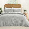 Cotton Linen Garment Washed 3 Piece Duvet Cover Set by Blue Nile Mills - 2 of 4