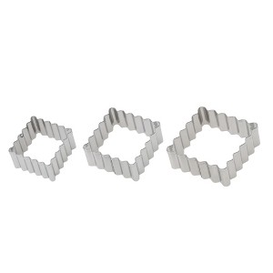 Unique Bargains Cookie Cutters 3-Piece Square Cookie Cutter Set Dishwasher Safe Stainless Steel Silver Tone 1Set - 1 of 4