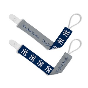 BabyFanatic Officially Licensed Unisex Pacifier Clip 2-Pack - MLB New York Yankees - Officially Licensed Baby Apparel - 1 of 4