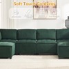 U-Shaped Corduroy Sectional Sofa with Reversible Chaise, Deep Seat & Durable Support - 4 of 4