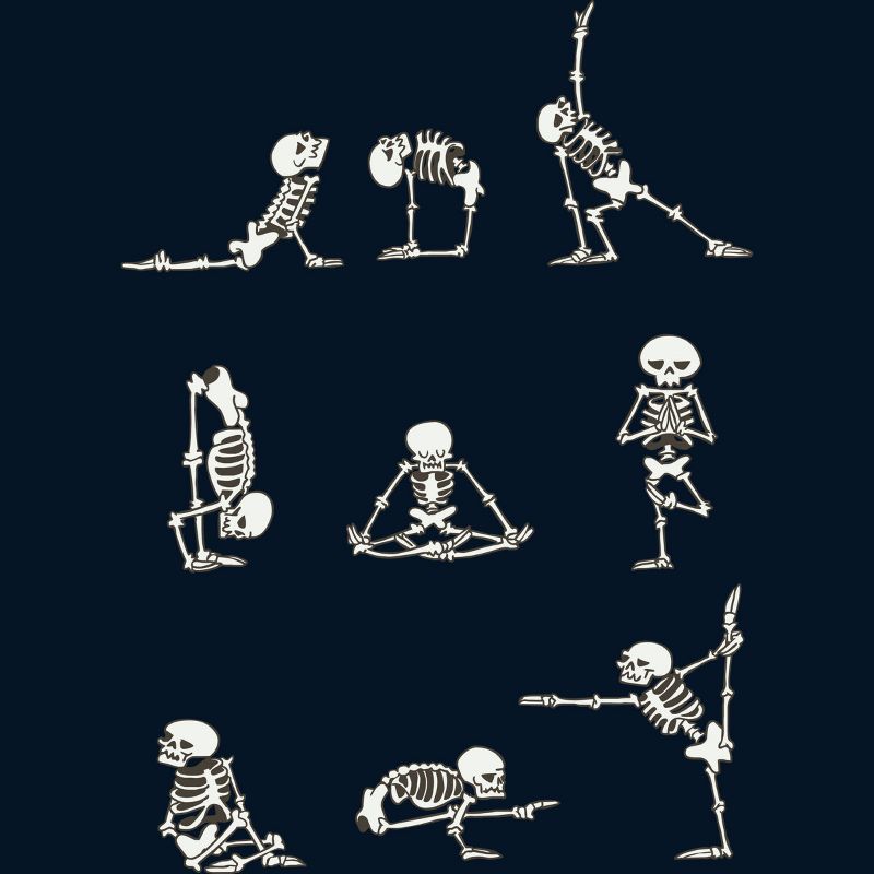 Men's Design By Humans Skeleton Yoga By huebucket T-Shirt, 2 of 5
