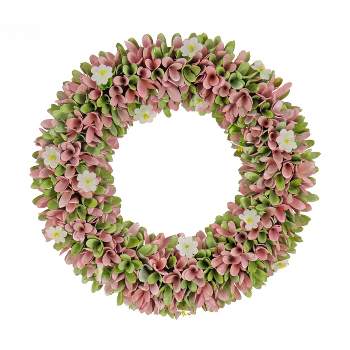 18" Artificial Floral Spring Wreath Pink - National Tree Company