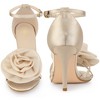BLISSFUL STEP Women's Ankle Strap Open Toe Flower Heeled Sandals - 2 of 3