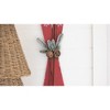 Handcrafted Red Wooden Skis – Wall or Mantel Decor – 30"Tall Set of 2 by Kalalou - 2 of 3