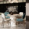 5 PCS Modern 4-Person Dining Set, Space-Saving Bamboo Legs Table with MDF Top, Chairs with Metal Frame and Polyester Cushion-Baofuwish - 2 of 4