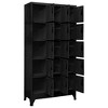 vidaXL Black Locker Cabinet-35.4"x15.7"x70.9", Steel Construction with Air Vents, Lockable Doors, and Name Tag Holder for Secure and Organized Storage - 3 of 4