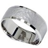 Pompeii3 Hammered Beveled Wedding Band 14K White Gold - 3 of 4