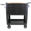 4-Drawer Rolling Tool Chest, Heavy Duty Metal Tool Cart with Wooden Top & Adjustable Shelf, Mobile Workshop Organizer for Garage/Workshop, Black - 3 of 4