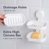 Aoibox Double Layer Soap Dish with Suction Cup, Strong Sponge Holder for Shower, Bathroom, Tub and Kitchen Sink, No Drill Needed, Removable - 3 of 4