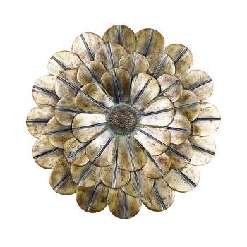 Brass Patina Sunflower Indoor/Outdoor Wall Décor - Southern Patio