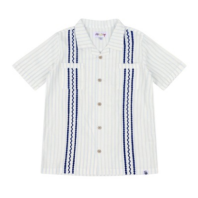 Mixed Up Clothing Boys Bordado Short Sleeve Button Down Shirt