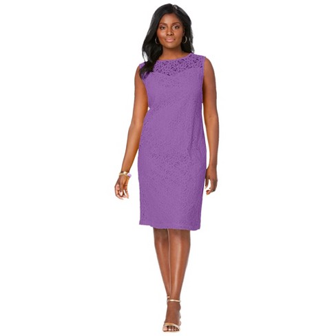 Jessica London Women s Plus Size Lace Sheath Dress 20 W Bright Violet Target