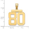 Black Bow Jewelry 14k Yellow Gold, Athletic Collection, Large Polished Number 80 Pendant - 2 of 3