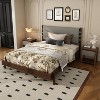 Christopher Knight Home Eliana Mid Century Moern 3-Piece Wood Platform Bed with Headboard and Nightstands - 2 of 4