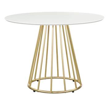 Marsai Round Dining Table White/Gold - Buylateral