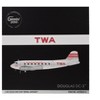 Douglas DC-3 Commercial Aircraft "TWA" Polished Metal Finish with Stripes "Gemini 200" Series 1/200 Diecast Model by GeminiJets - 3 of 4