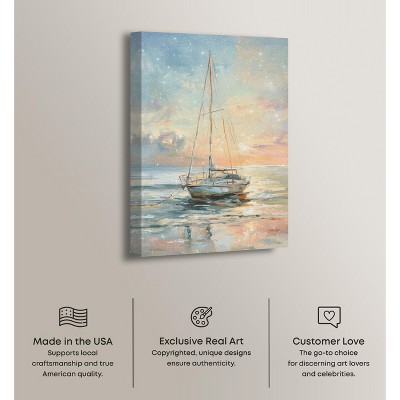 Sunset Sailboat on Canvas Wall Art, 16" x 24", Gallery Wrapped