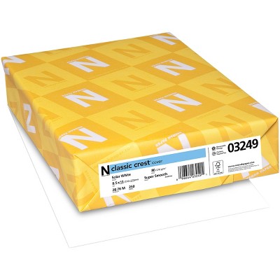 Neenah 80lb Classic Crest Cardstock 8.5"X11" 250/Pkg-Solar White, MSRP $.17 Per Sheet