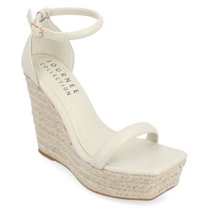 Journee Collection Womens Olesia Buckle Espadrille Wedge Sandals - 1 of 4