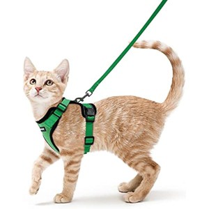 rabbitgoo Cat Harness and Leash for Walking, , Easy Control Breathable Reflective Strips Jacket, Grass Green,S - 1 of 1