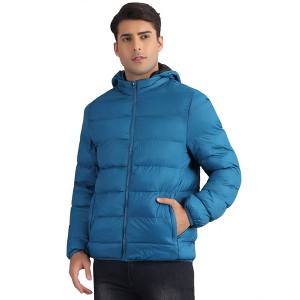 Lars Amadeus Men's Winter Lightweight Detachable Padded Hood Puffer Jackets - 1 of 4