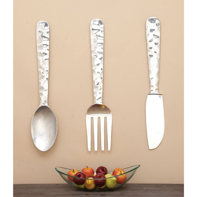 Set of 3 Aluminum Utensils Knife, Spoon and Fork Wall Decors - Olivia & May, 2 of 24