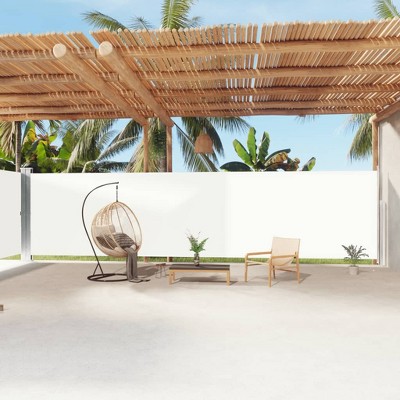 vidaXL Retractable Side Awning Cream 78.7"x472.4"