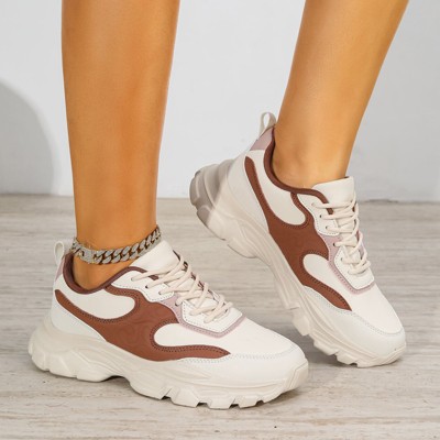 Женские кроссовки BERNESS Women's Lidia Panel Lace-Up Chunky Sneakers White 11 — фото 8