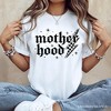 Checkered Motherhood Lightning T-Shirt, Black and White Retro Tee for Strong Mothers| OrnamentallyYou - 4 of 4