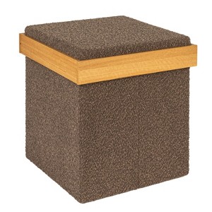 Household Essentials Versatile Boucle Ottoman with Hidden Storage - 1 of 4