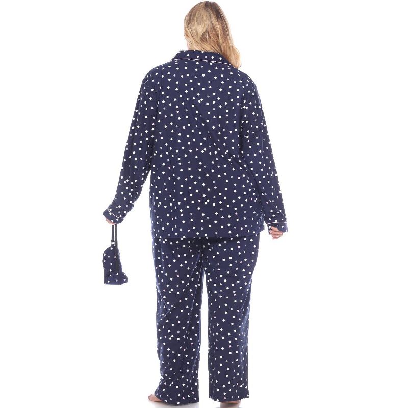 Women's Plus Size Three-Piece Pajama Set - White Mark, 3 of 4