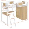 Twin Size Loft bed with L-Shape Desk and Wardrobe 4B - ModernLuxe - 3 of 4