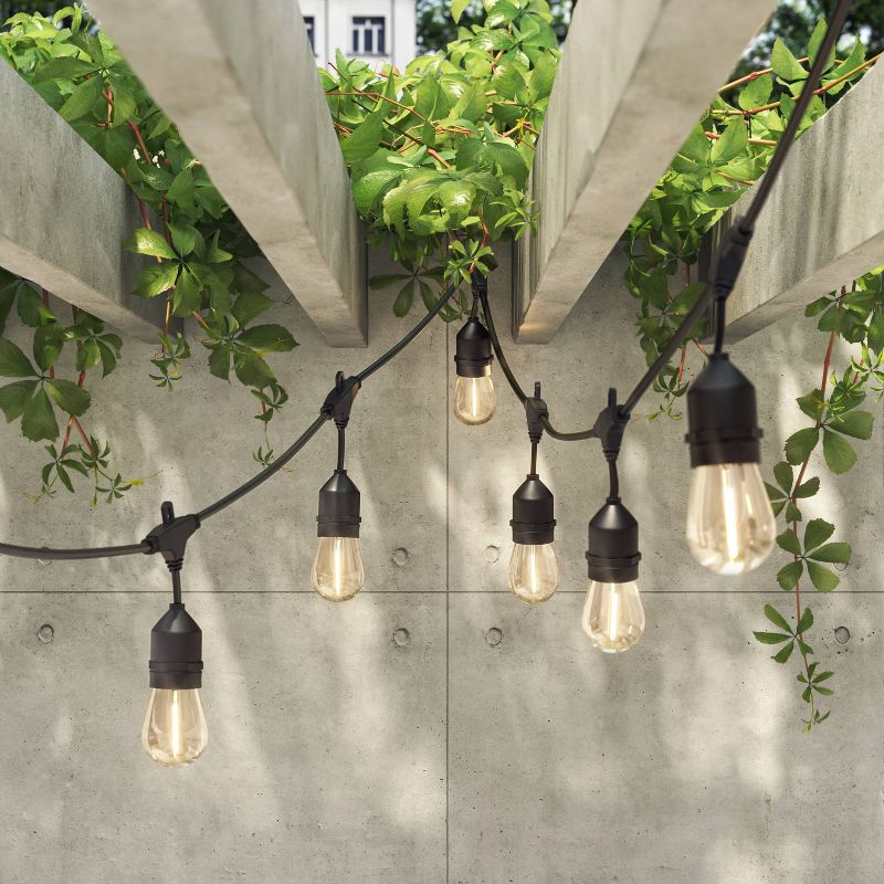 10ct LED Drop Indoor Outdoor Caf&#233; String Lights Clear Bulbs with Black Wire - Threshold&#8482;, 3 of 6