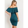 Hello Miz Women's Fitted Ruffle Off Shoulder Maternity Dress - 3 of 4