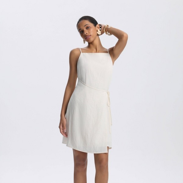 Vestido mini tipo shift de lino con mezcla y forro completo para mujer - A New Day™ 8