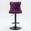 DOMETOUR Swivel Velvet Barstools Adjusatble Seat Height from 25-33 Inch with Upholstered for Home Pub and Kitchen - 2 of 4