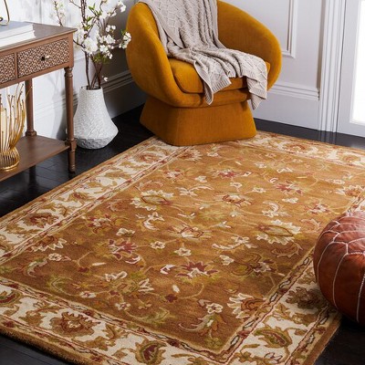 Elegant Ivory Hand-Tufted Wool Rectangular Rug, 2' x 3'