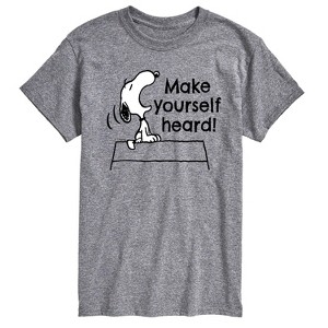 Men's - Peanuts - Make Yourself Heard Short Sleeve Graphic T-Shirt - 1 of 4