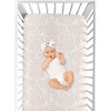 Sweet Jojo Designs Girl Baby Fitted Crib Sheet Amelia Pink and White - 4 of 4