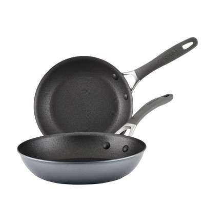 Circulon Symmetry Hard Anodized Nonstick Frying Pan Set / Skillet Set - 10  Inch and 12 Inch, Black