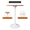 LeisureMod Verve 24" Sqaure Bar Height Dining Table - Modern MDF Top with White Pedestal Base Counter Height Table for Kitchen, Home, and Pub - 3 of 4