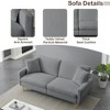 74.41 Inch Teddy Velvet Sofa Bed With Separate Adjustment Backrest And Storage Function - 3 of 4
