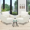Costway Modern Upholstered Accent Chair Single Sofa Armchair Living Room Funiture White\Grey - 4 of 4